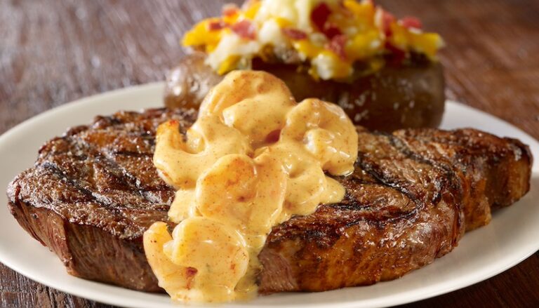 Montana-Mike's-creamey-cajun-shrimp-ribeye-baked-potato